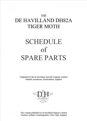 Tiger Moth Schedule of Spare Parts cover